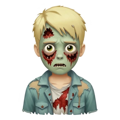 boy zombie with blonde hair sticker