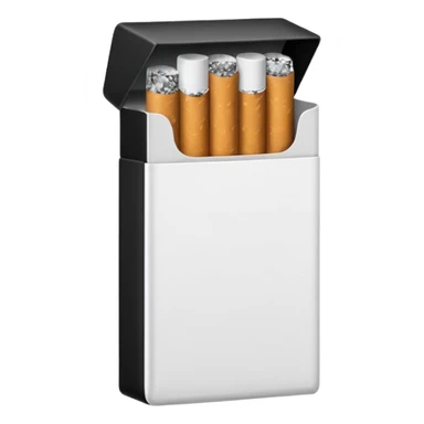 Minimalistic cigarette pack emoji, black and white sticker