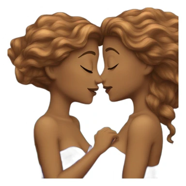 Two brown haired mermaids kissing sticker