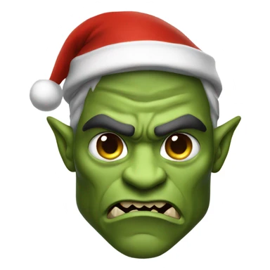 Fierce Orc ranger wearing santa hat sticker