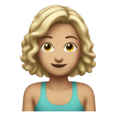 Caucasian healthy emoji wearing a tank top with a heart on the front sticker