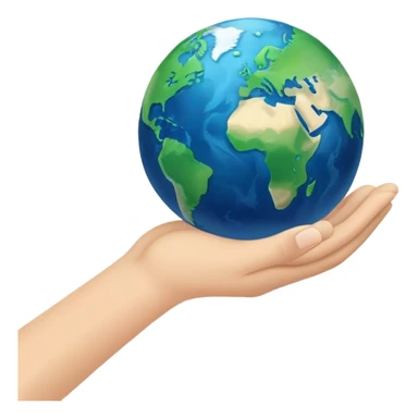 Hand holding earth sticker