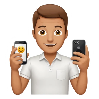 happy man leaving review on google on one phone sticker