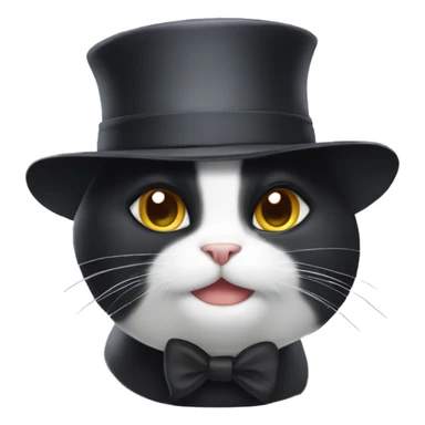 Tuxedo Cat with a hat sticker