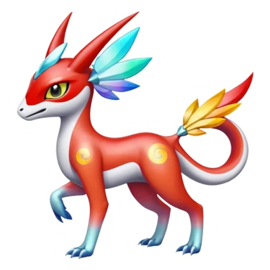 Shiny Colorful Meloetta-Latias-Koraidon-Peppercat-Wargreymon-Protogen-Fakémon-fusion-hybrid-creature sticker