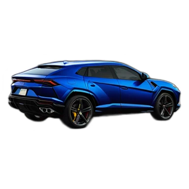 lamborghini urus in dark blue and with "Nath" written on the license plate sticker