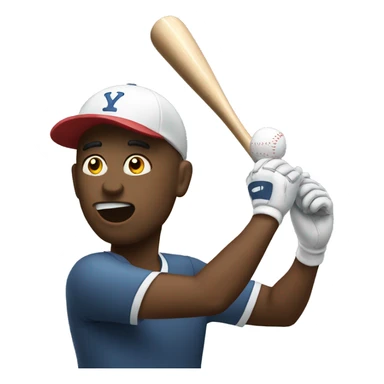 man hitting ball with head sticker