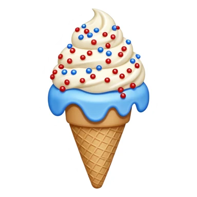 Red white and blue sprinkles on ice cream sticker