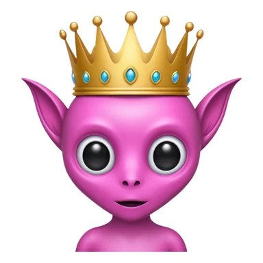 pink alien with crown sticker