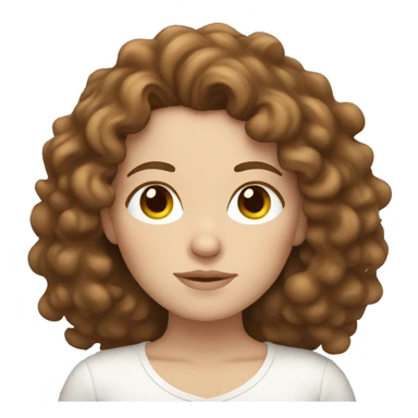 white girl with brown curly hair sleeping sticker