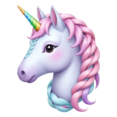 braided unicorn wiith big visible braids sticker