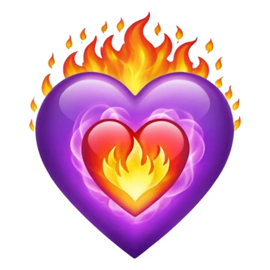 Heart Fire Purple sticker