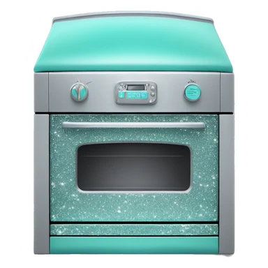 Realistic tiffany blue and silver diamond glitter oven. sticker