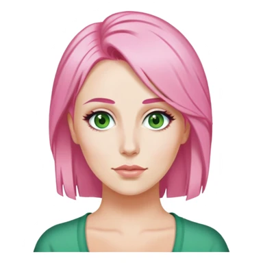 Claire Richards cheveux roses sablé longs yeux verts sticker