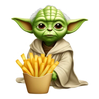 yoda with fries sticker