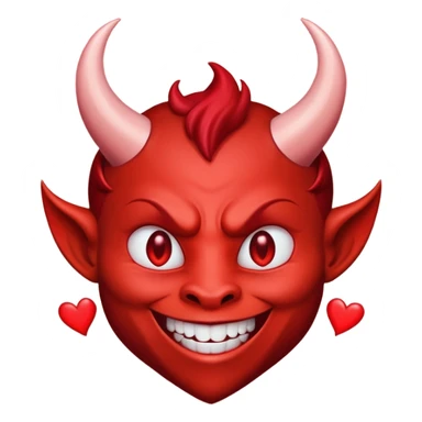 I need a devil flashing hhis heart emoji sticker