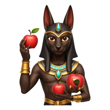 anubis god with an apple sticker