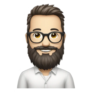 a nice panda bear with glasses and a tall and beard man together sticker