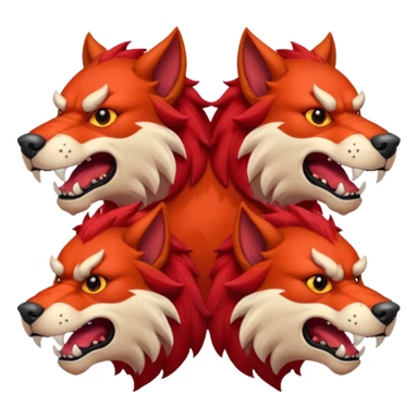 Red cerberus sticker