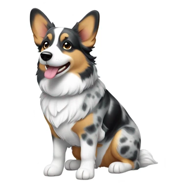 blue merle corgi without brown sticker