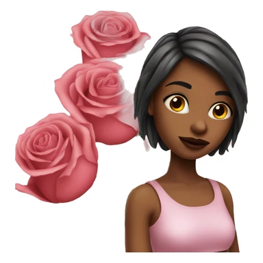 Girl with rose sticker