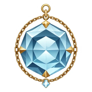 A crystalline hanging chained tiny mirror  sticker