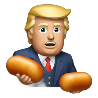 donald trump holding a saussage sticker