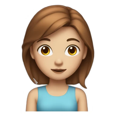 a girl with brown square hair and blue eyes sticker