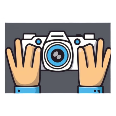 hands making viewfinder gesture, focusing frame sticker