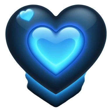Black heart with blue flars sticker