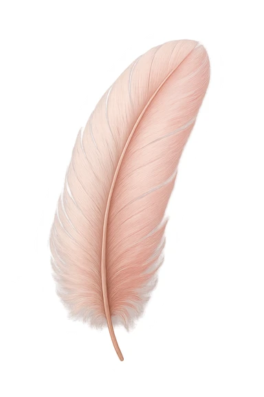 pink feather, digital illustration sticker