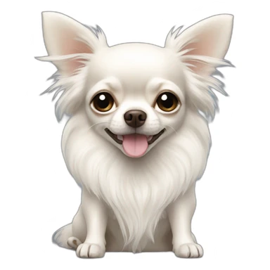 White long hair Chihuahua sticker
