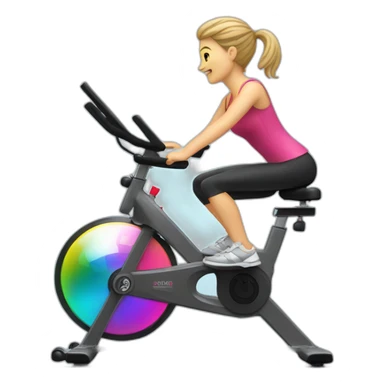 Spin bike and disco ball sticker