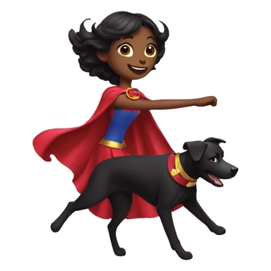 super girl black dog dancing sticker