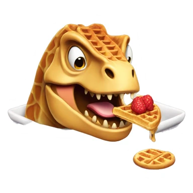 t rex eating  a waffle sticker