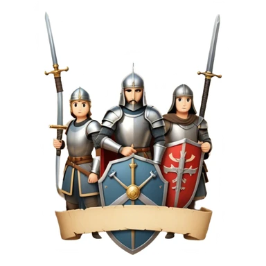 Icon for Historical Movies: A vintage movie poster-style design with elements of ancient architecture, historical figures in period costumes, and a backdrop of a historical event or battle. Include scrolls, swords, and shields. Retro cinematic feel. Transparent background. sticker