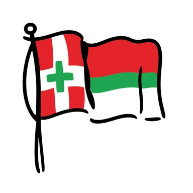 Basque flag (Ikurriña) hand-drawn doodle style sticker