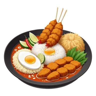 Nasi + Kuah tomyam + Ayam goreng      + Sup sayur sticker