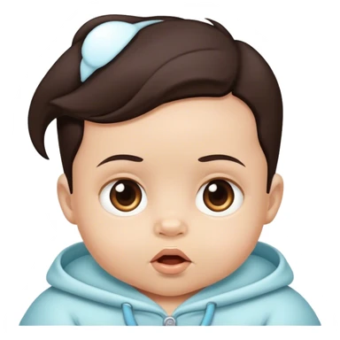 volomptious baby with dark brown hair sticker