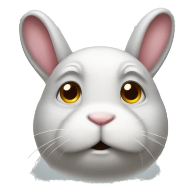 rabbit body unhappy sticker