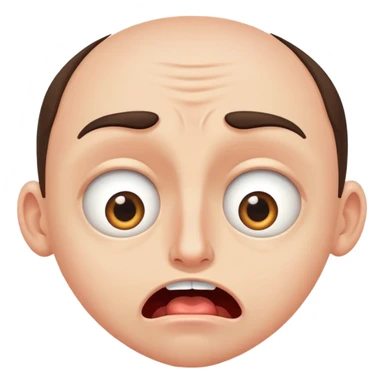 Guy staring with his eyes super wide and his pupils dilated he has a open mouth with a little drool coming from the bottom left of the mouth sticker