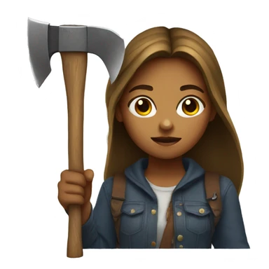 girl with axe sticker