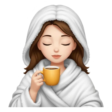 girl inside a blanket sipping coffee eyes closed sticker