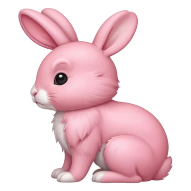 realistic little pink rabbit side view sticker