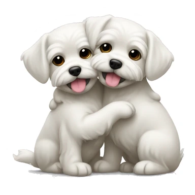 Tow Maltese dogs hugging each other  sticker