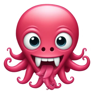 happy red / pink kraken sticker