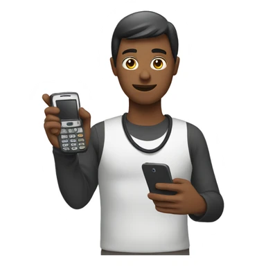 person showing a phone  sticker