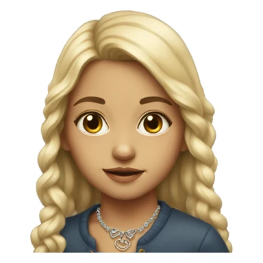 portrait of a girl with necklace sticker