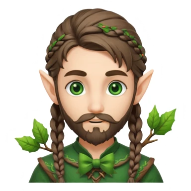 Forest elf with braided beard and bow sticker