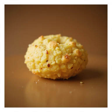 Polenta che fluttua in aria, isolata, senza sfondo, iperrealismo 4K sticker